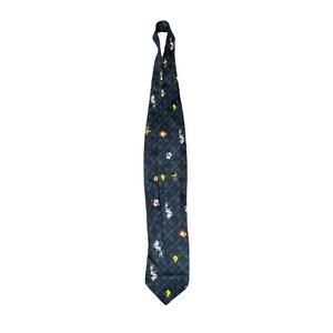 Looney Tunes Tie Vintage 1993 Green Blue Bugs Bunny Daffy‎ Duck Plaid Work